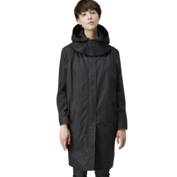 Helmut Lang black hooded trench coat size L - Picture 2 of 13